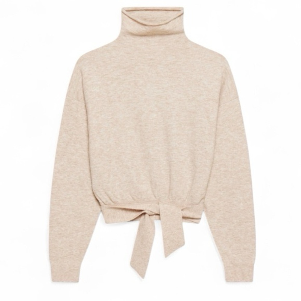 Women's Wilfred Lorin Alpaca Tie-Waist Turtleneck Sweater Size S